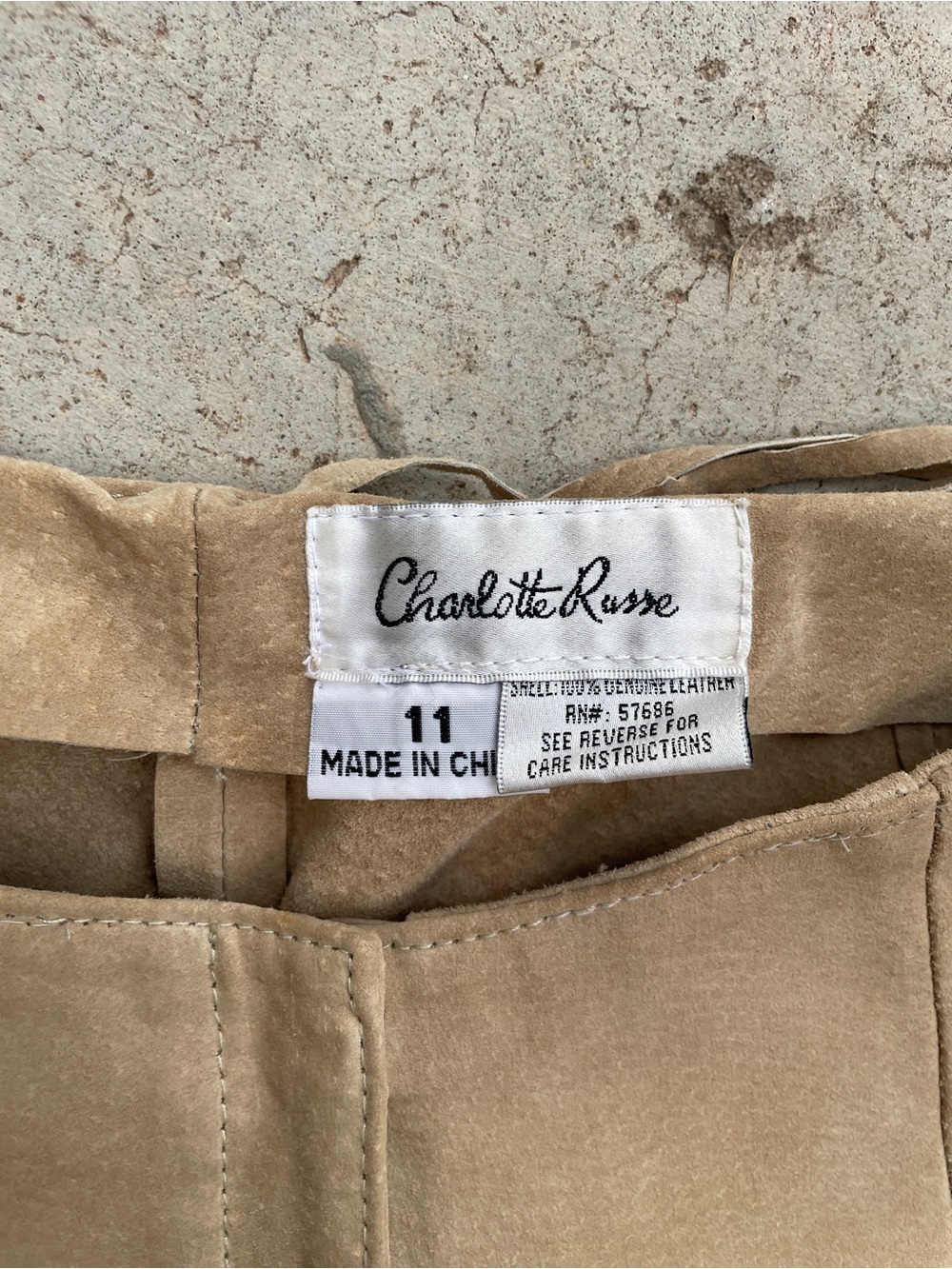 Charlotte Russe RARE Vintage Y2K Western Low Rise Suede Chap Flares - Picture 4 of 7